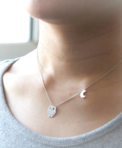 Collier hiboux argent