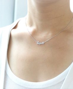 Collier love argent