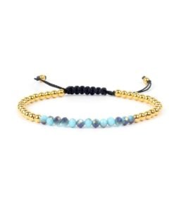 Bracelet cordon Swarovski bleu