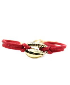 Bracelet femme cuir rouge