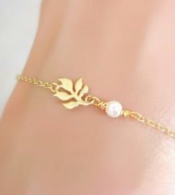 Bracelet feuille perle