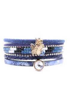 Bracelet multi-tours bleu