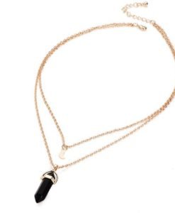 Collier multi rangs noir