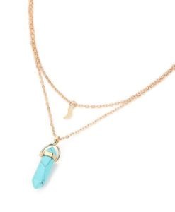 Collier multi rangs turquoise