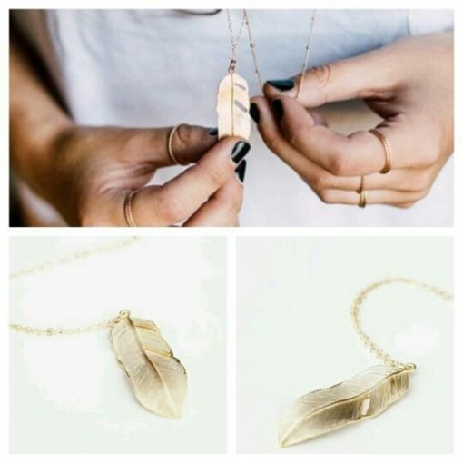 Collier sautoir plume