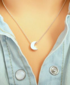 collier lune argent