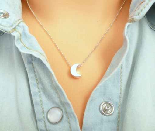 collier lune argent