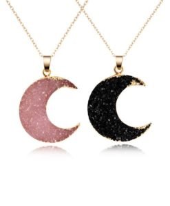 collier lune rose