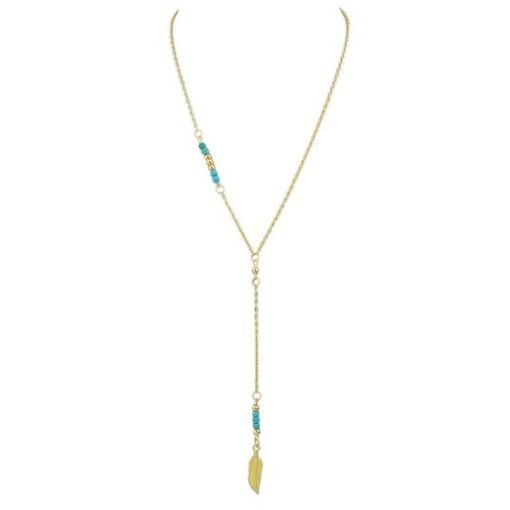 collier plume or turquoise