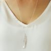 sautoir plume argent