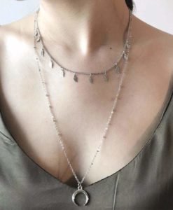 Collier fantaisie argent femme pas cher