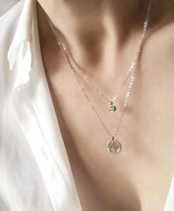 Collier femme arbre de vie argent