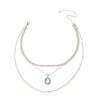 Collier femme multirang medaille argent