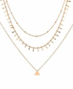 Collier femme multirang or