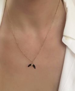 Collier tendance 2019 - petite corne noire