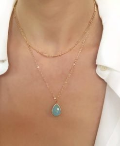 Collier tendance 2019 - pierre turquoise