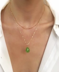 Collier tendance 2019 - pierre verte