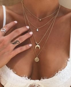 Collier tendance 2019 - multirangs corne