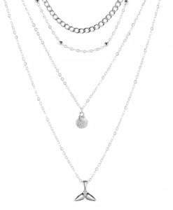 collier multirangs original argent