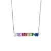 Collier arc en ciel - barre argent