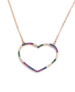 Collier arc en ciel - coeur