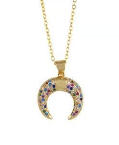 Collier arc en ciel - corne lune