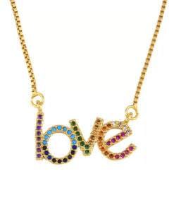 Collier arc en ciel - love