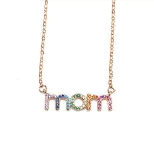 Collier arc en ciel - pendentif maman