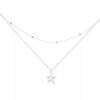 Collier multirangs etoile argent