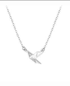 collier origami argent