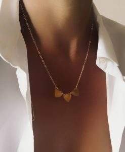 Collier coeurs or