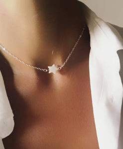 Collier etoile nacre argent