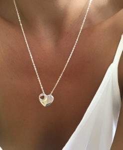 collier cadeau coeur argent