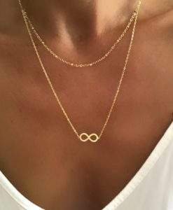 collier multirang infini plaque or