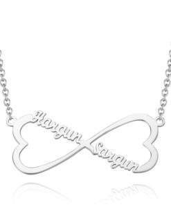 Collier Prenom Infini en Coeur argent