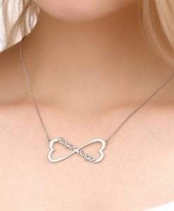 Collier Prenom Infini en Coeur argent femme