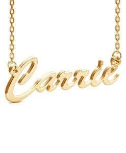 Collier Prenom Style Classique Personnalise Plaque Or.