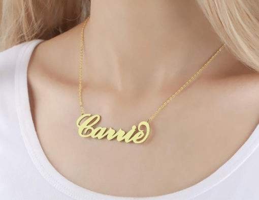 Collier Prenom Style Classique Personnalise or rose