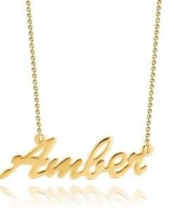 Collier Prenom pour femme en Acier dore