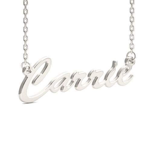 Collier classique avec nom en plaque argent