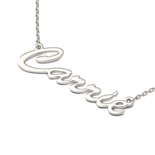 Collier classique avec nom en plaque argent