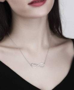 Collier infini avec 2 prenoms argent