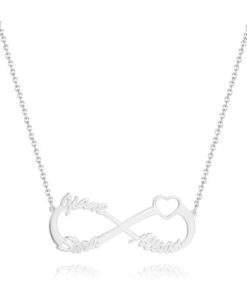 Collier infini avec 3 prenoms argent