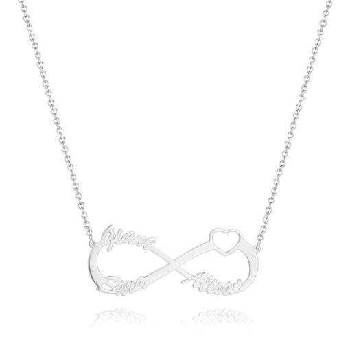 Collier infini avec 3 prenoms argent