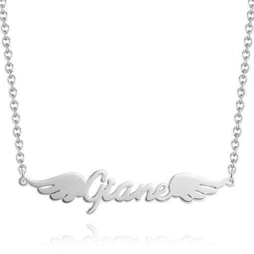 Collier prenom Ailes d Ange argent