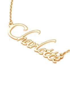 Collier prenom ecriture personnalisee en plaque or