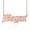 Collier prenom gothique or rose