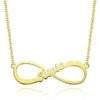 Collier prenom infini acier plaque or