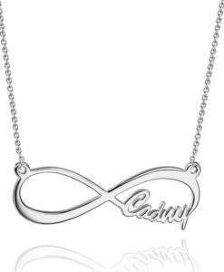 Collier prenom infini argent