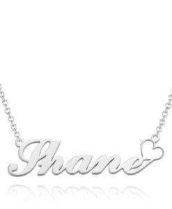 Collier prenom pendentif coeur argent